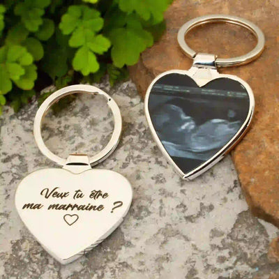 Porte clé photo échographie | cadeau pour parents
