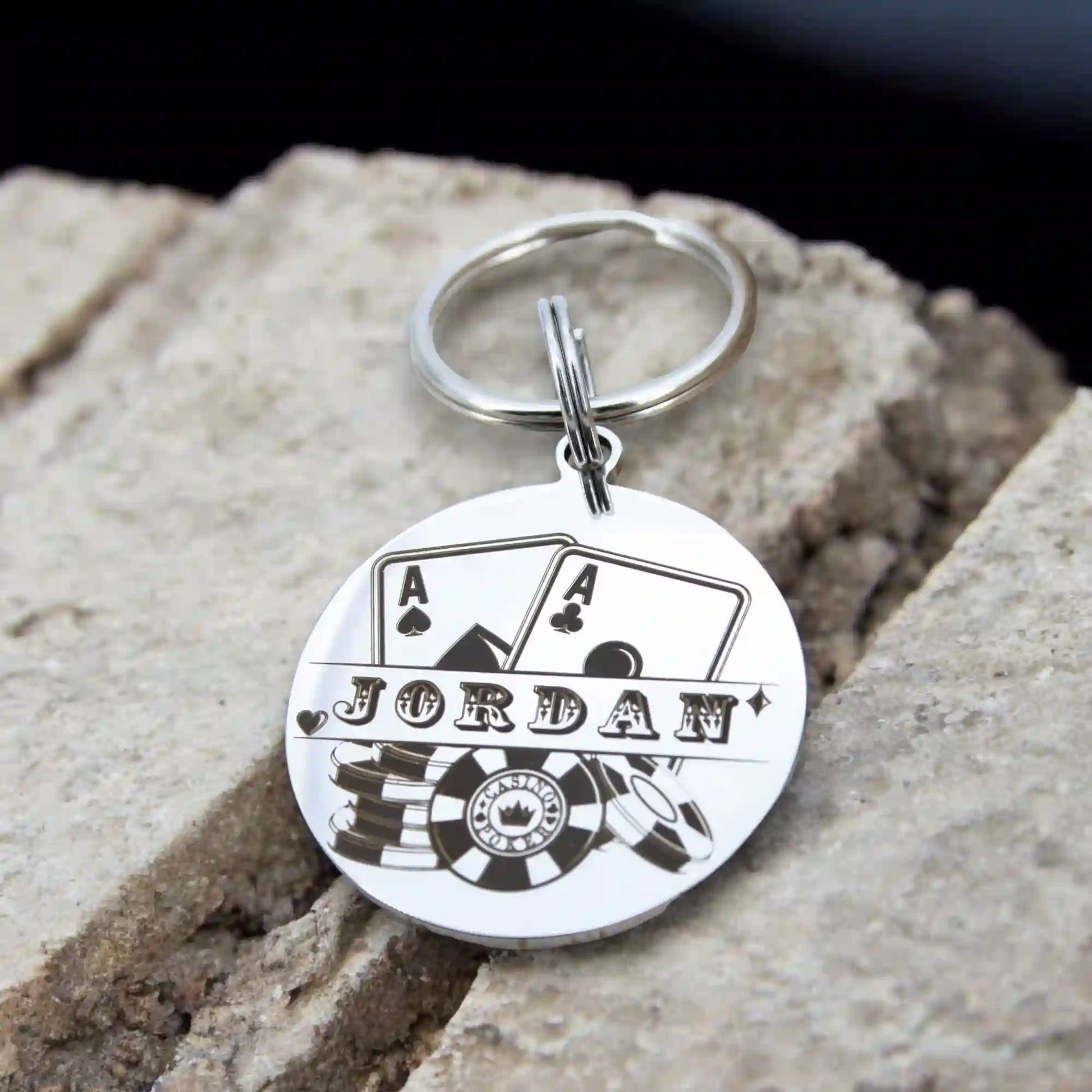 porte clé cadeau joueur de poker