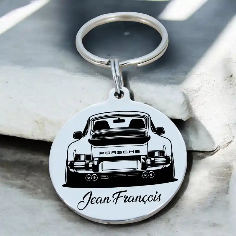 Porte-clé Porsche 911 gravure personnalisée