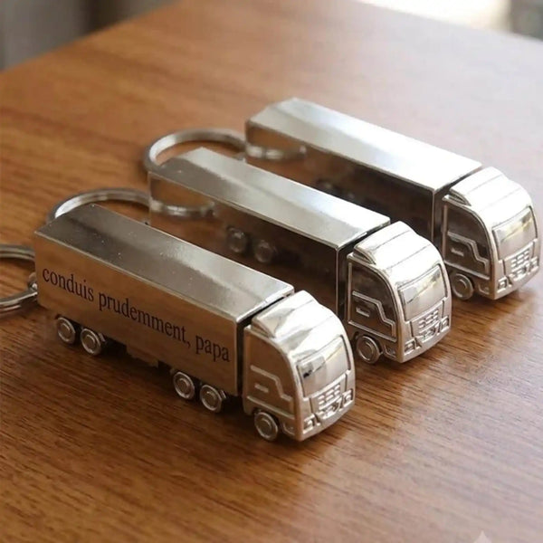 porte clé semi remorque personnalisé pour cadeau papa