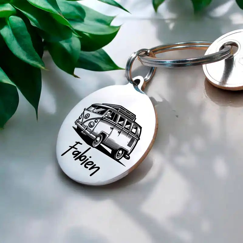 porte clé van volkswagen combi - gravure personnalisée