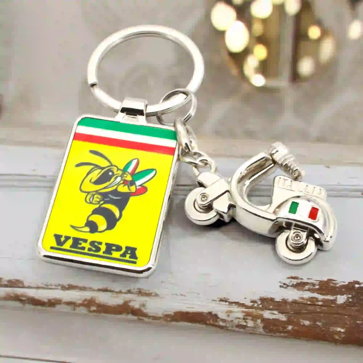 Porte clé Vespa, scooter italien - Gravure personnalisée