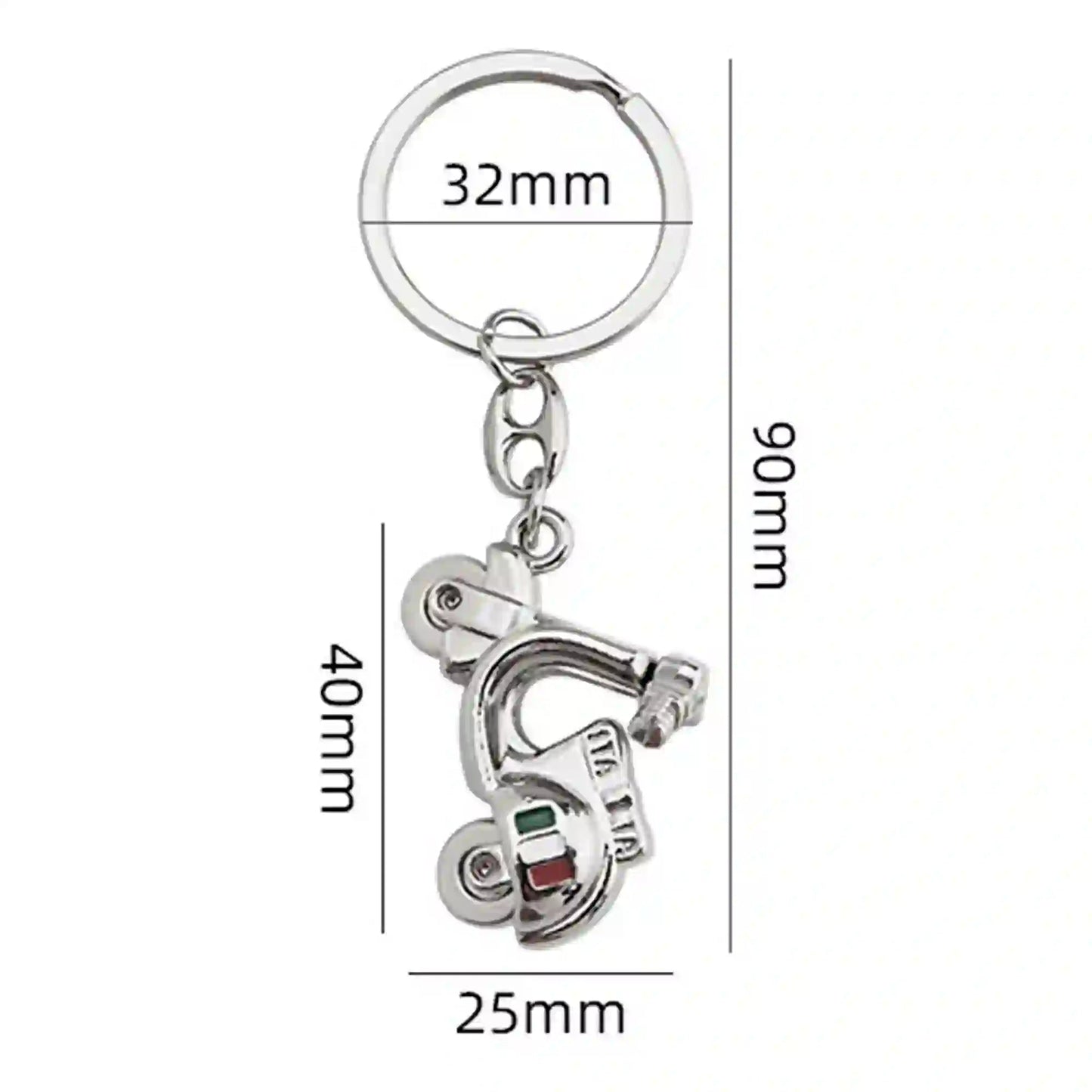 dimension du Porte clé Vespa, scooter italien