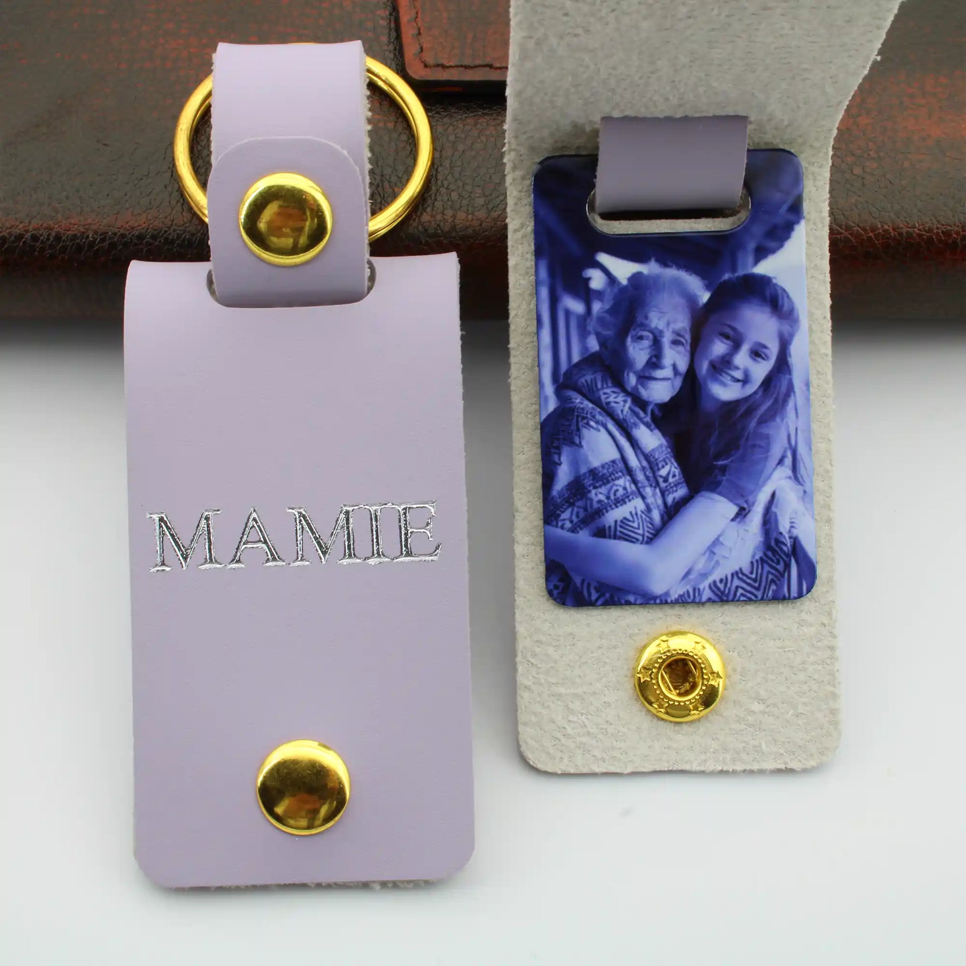 porte clé photo pour mamie dorure Or ou argent