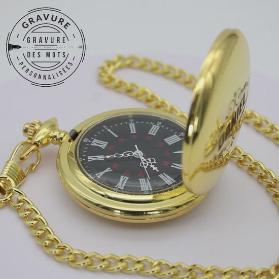 video de la montre à gousset gravure personnalisée