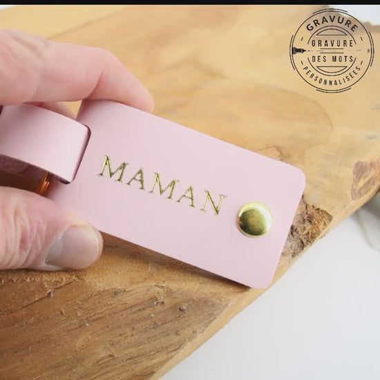 porte cle photo cuir pour maman