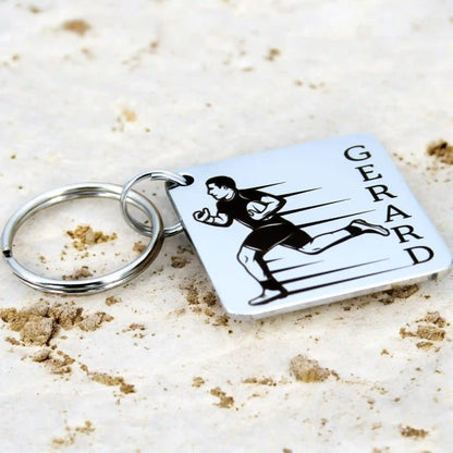 Porte-clé rugby gravé cadeau pour passionné du ballon oval