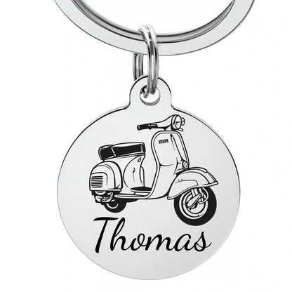 Porte-clé vespa gravure prénom personnalisé
