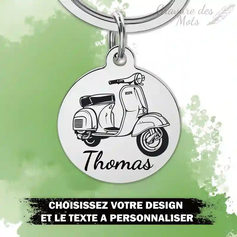 porte clé vespa gravé avec votre prénom
